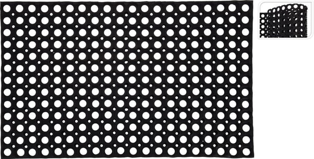 Zolfo in gomma di base con buchi 50x80 cm nero