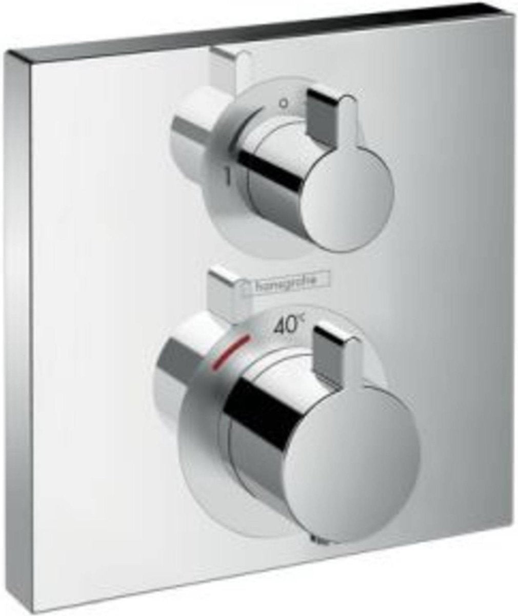 Hansgrohe ecostat set de acabado termostato cuadrado para 2 funciones cromo