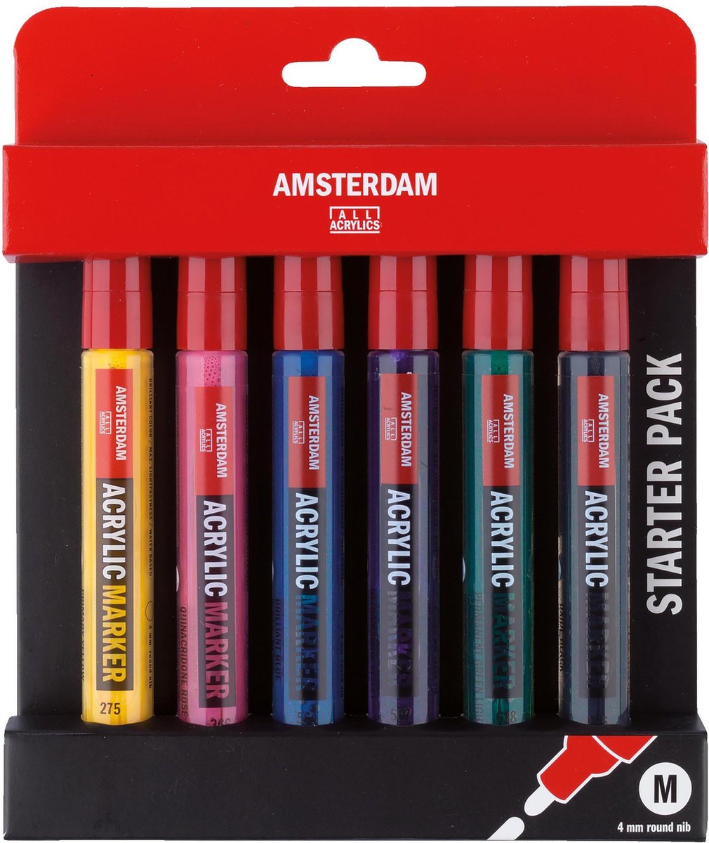 Talens Amsterdam Acrilic Marker Basisset, 6dlg.