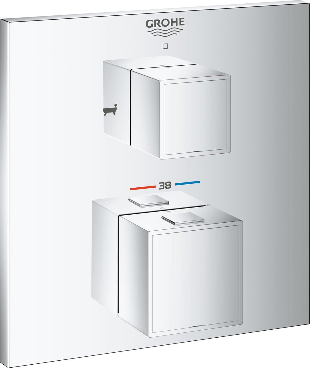 Rubinetto per vasca da incasso Grohe Grohtherm cube - parte da superficie - con deviatore - cromato