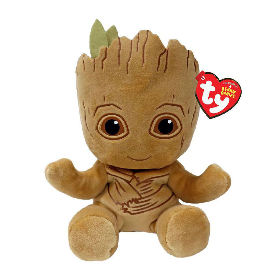 Ty Beanie Babies Marvel Groot morbido, 15 cm