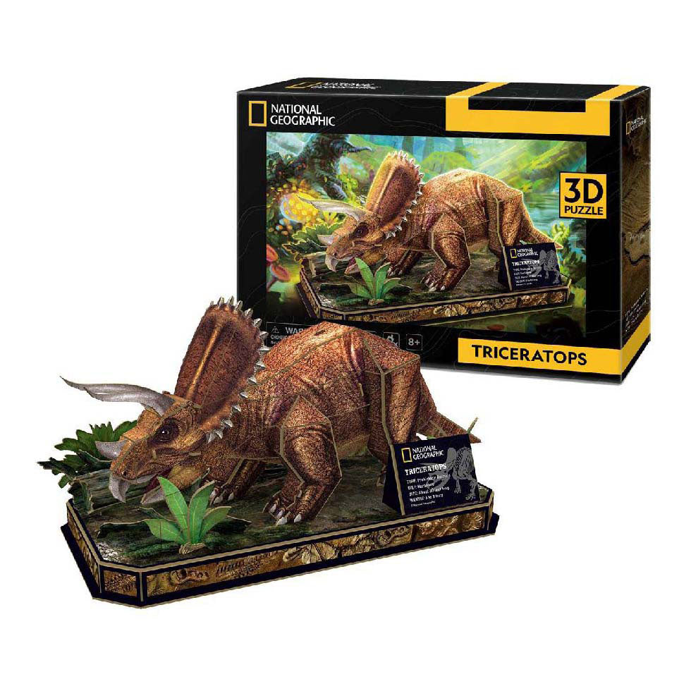 Divertimento cubico divertimento 3d puzzle nazionale geografico triceratops