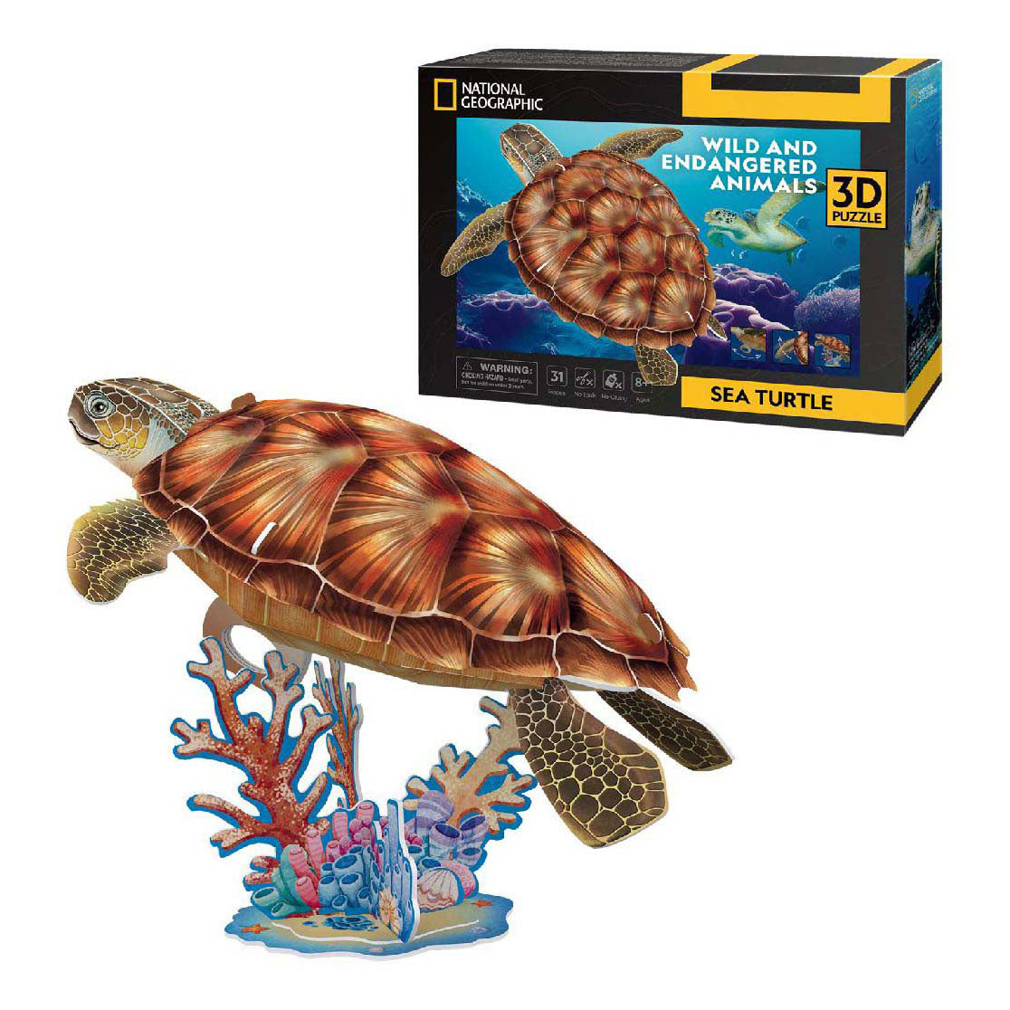Divertimento cubico divertimento 3d puzzle nazionale geografico marino tartaruga