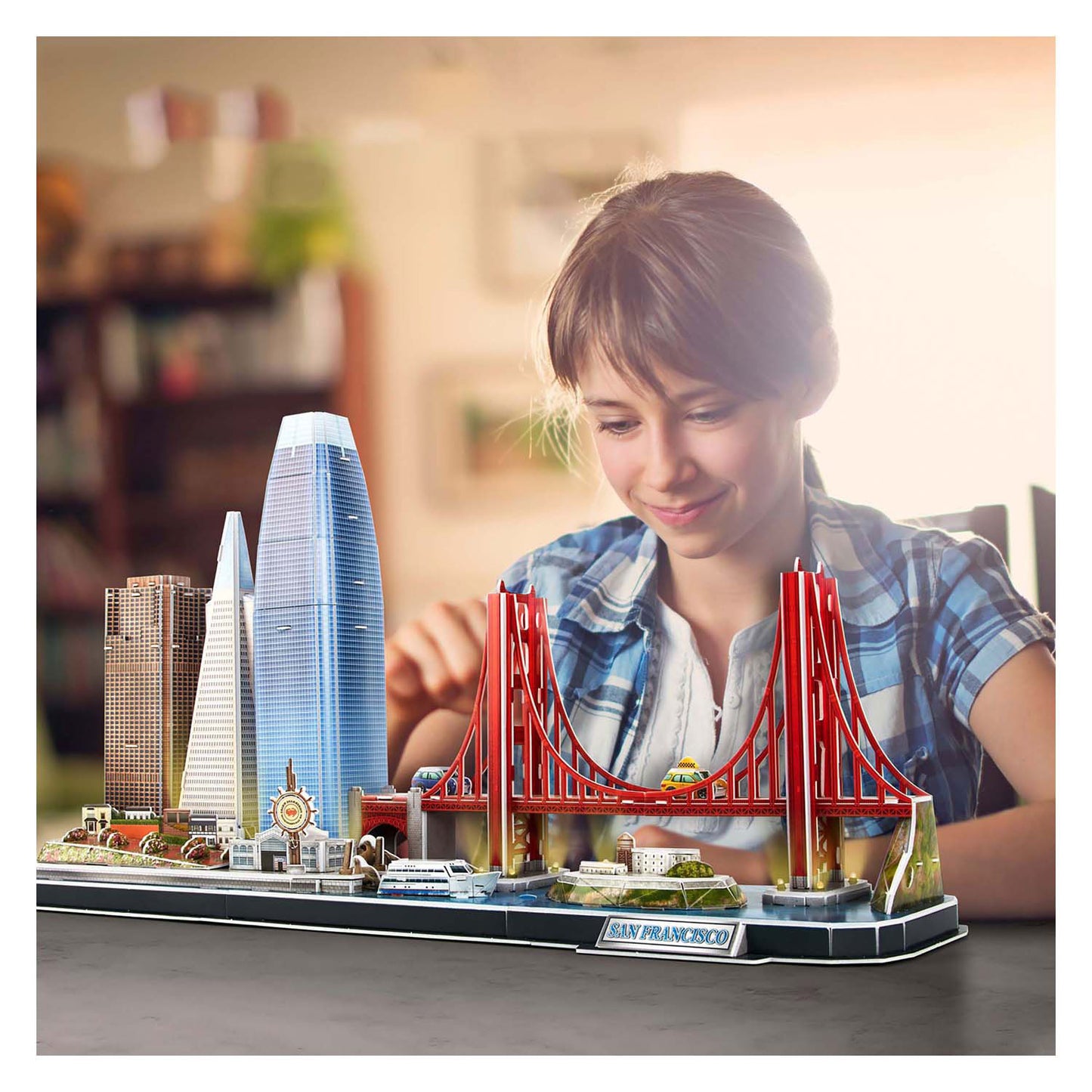 Cubic fun 3d puzzel city line san francisco met led verlichting
