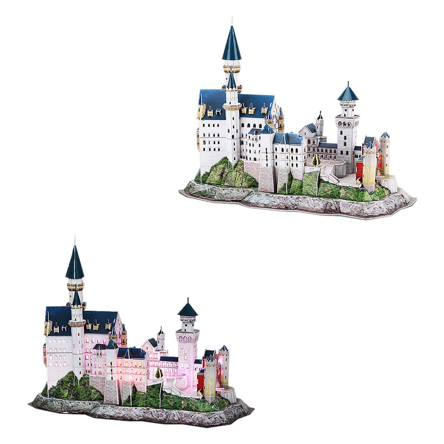 Cubic Fun 3D Puzzle Neuschwanstein Castle con iluminación LED
