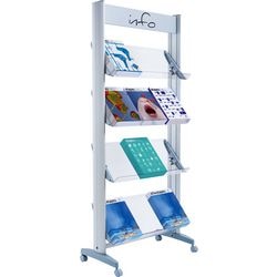 Portadepliant mobile paperflow in plexiglass 4 scomparti