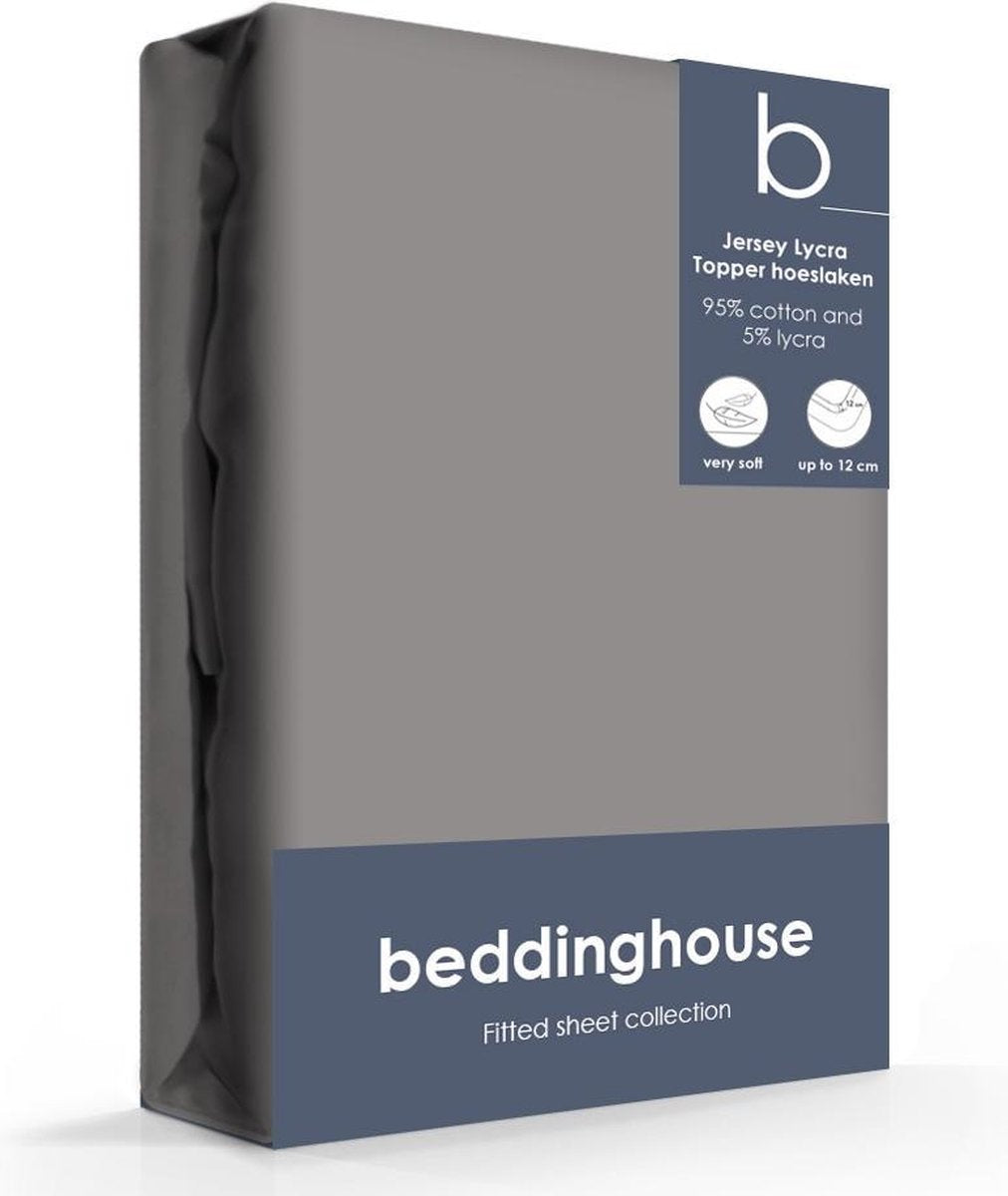 Beddinghouse - jersey - lenzuolo con angoli topper - 180x220 cm - grigio caldo