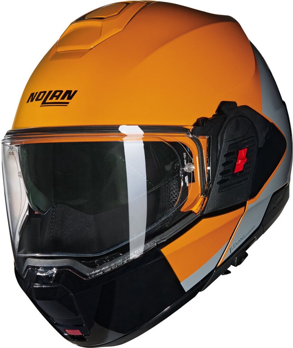 Casco Nolan n120-1 grapho 350 naranja gris negro brillante system - talla m - casco