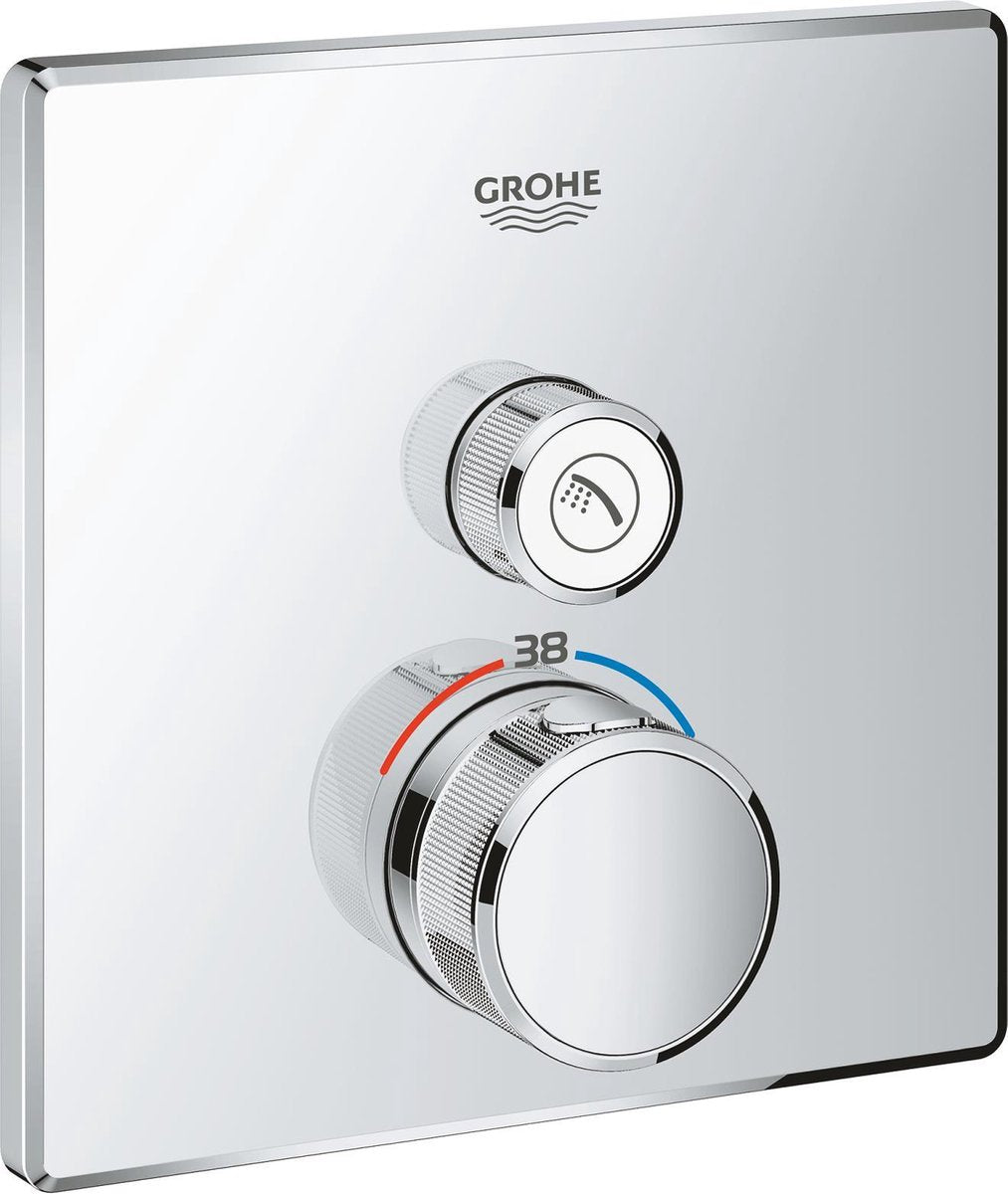 Rubinetto doccia termostatico Grohe Grohtherm smartcontrol - miscelatore da incasso - quadrato - cromo
