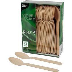Cucchiai papstar legno 15,7 cm marrone