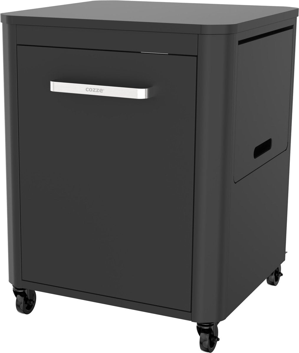 Mesa de trabajo de Cozze Trolley plegado con 1 puerta negra