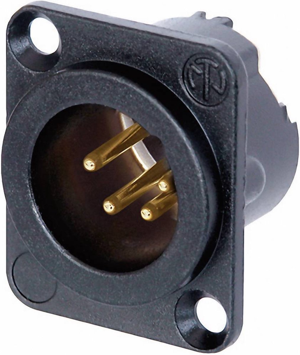 Neutrik nc4md-lx-b conector xlr enchufe de brida, contactos rectos número de pines: 4 negro 1 pieza(s)