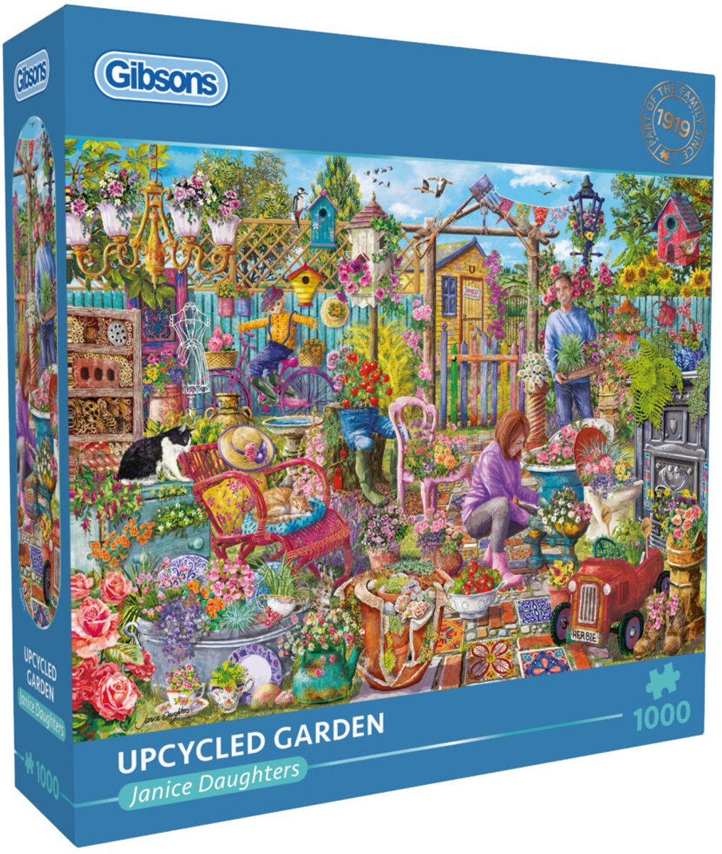 Puzzle Gibsons giardino riciclato 1000 pezzi paesaggio colorato.