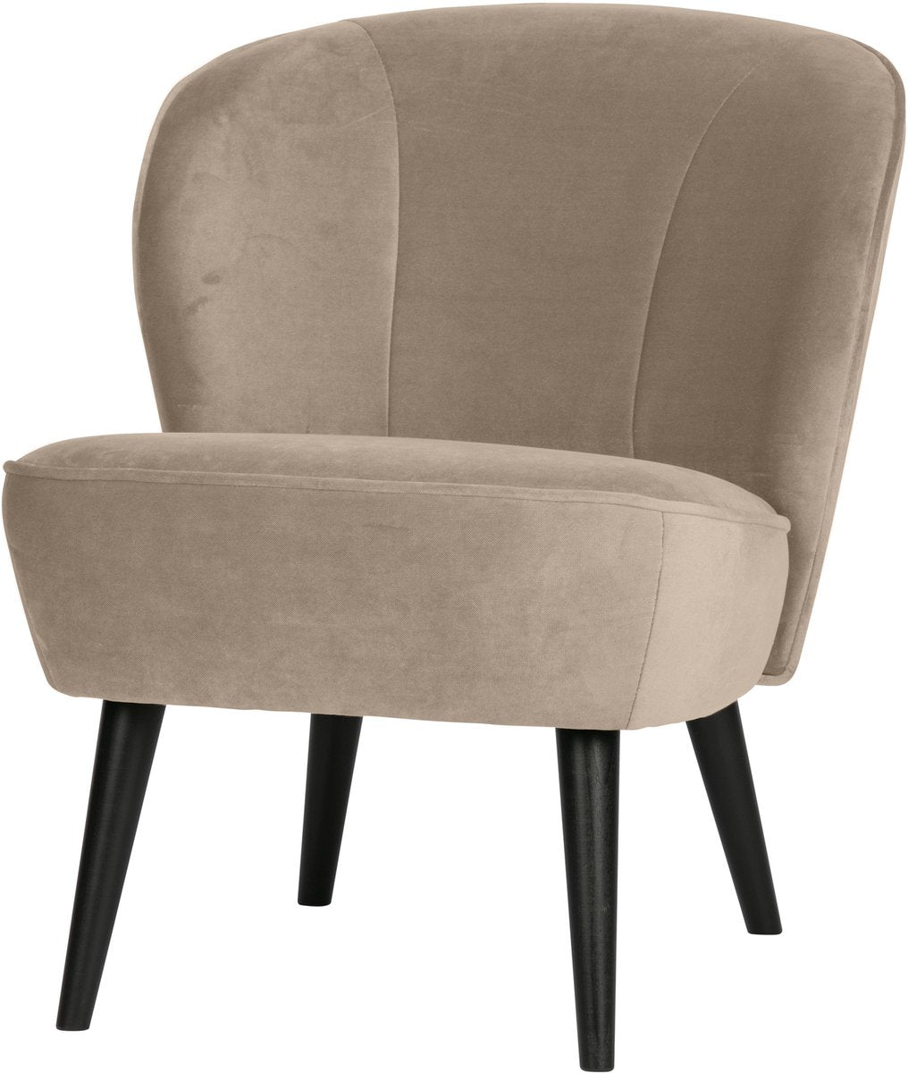 Sillón Woood sara - terciopelo - caqui - 59x71x70