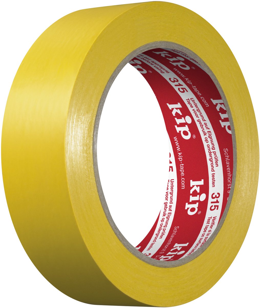 Kip 315 pvc-masking tape - sterke hechting - makkelijk afscheurbaar - geel - 30 mm