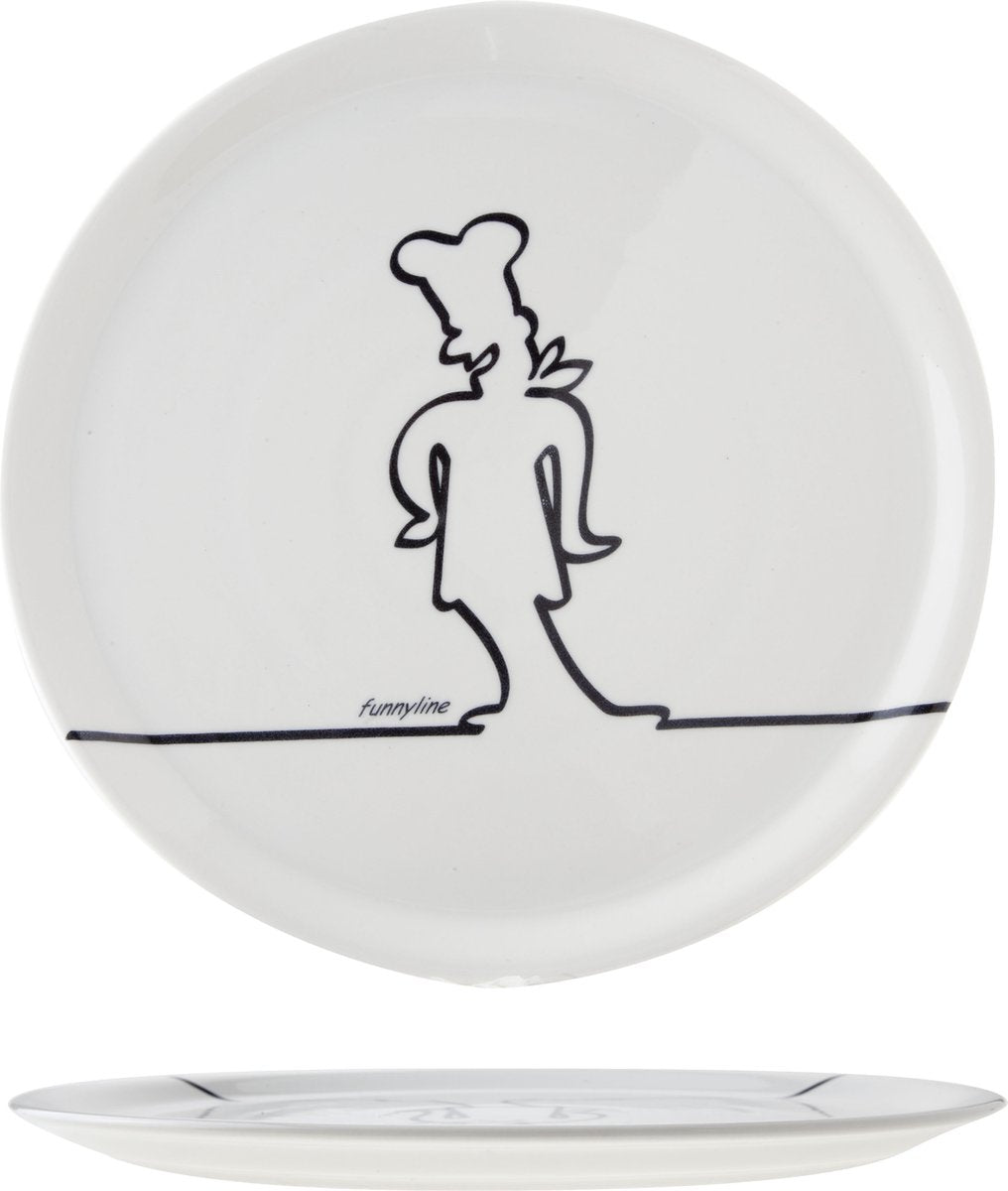 Plato de pizza acogedor y moderno - ø 31cm - blanco funline negro