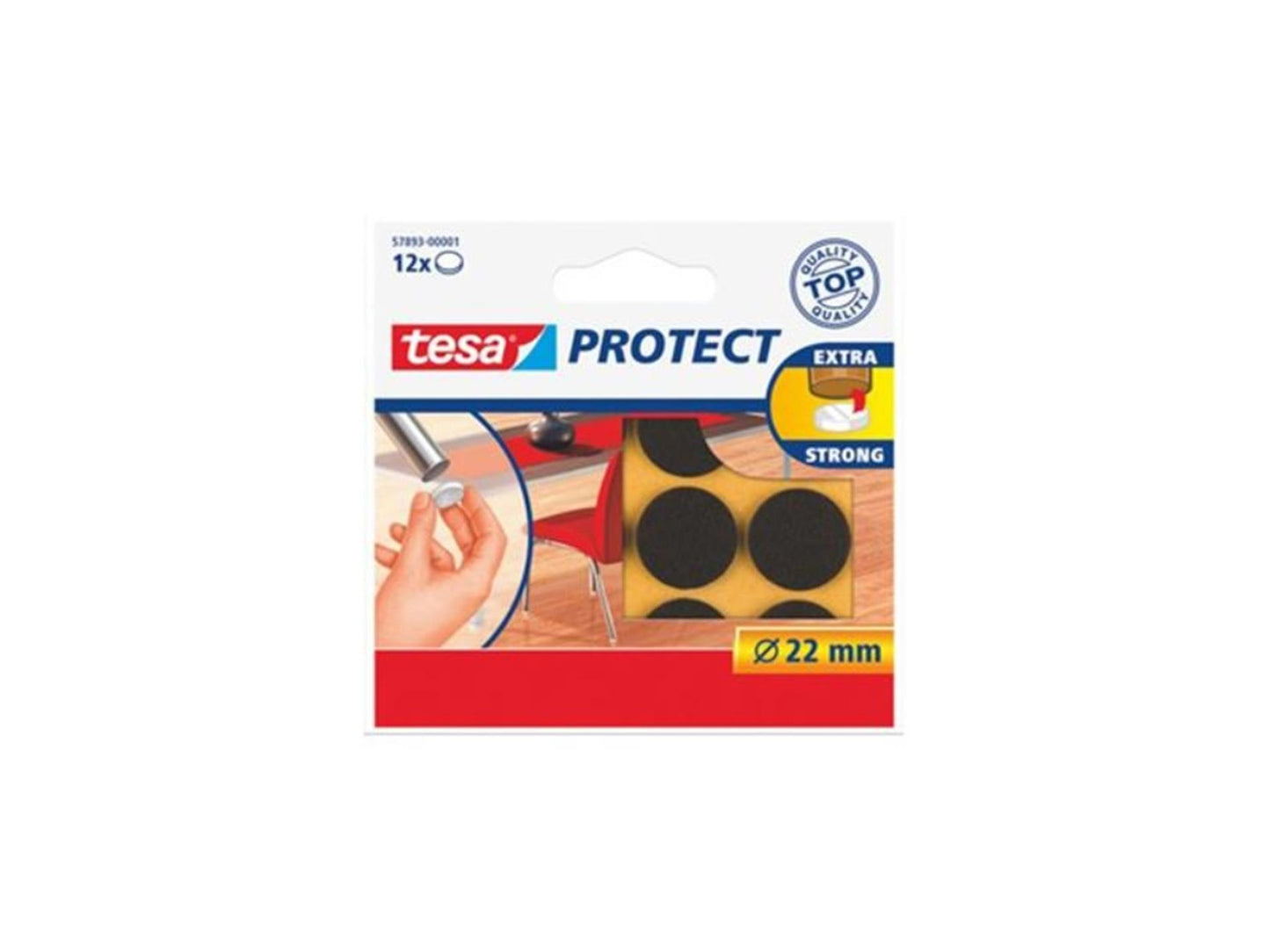 Tesa feltro protettivo marrone ø22mm 12 pz.