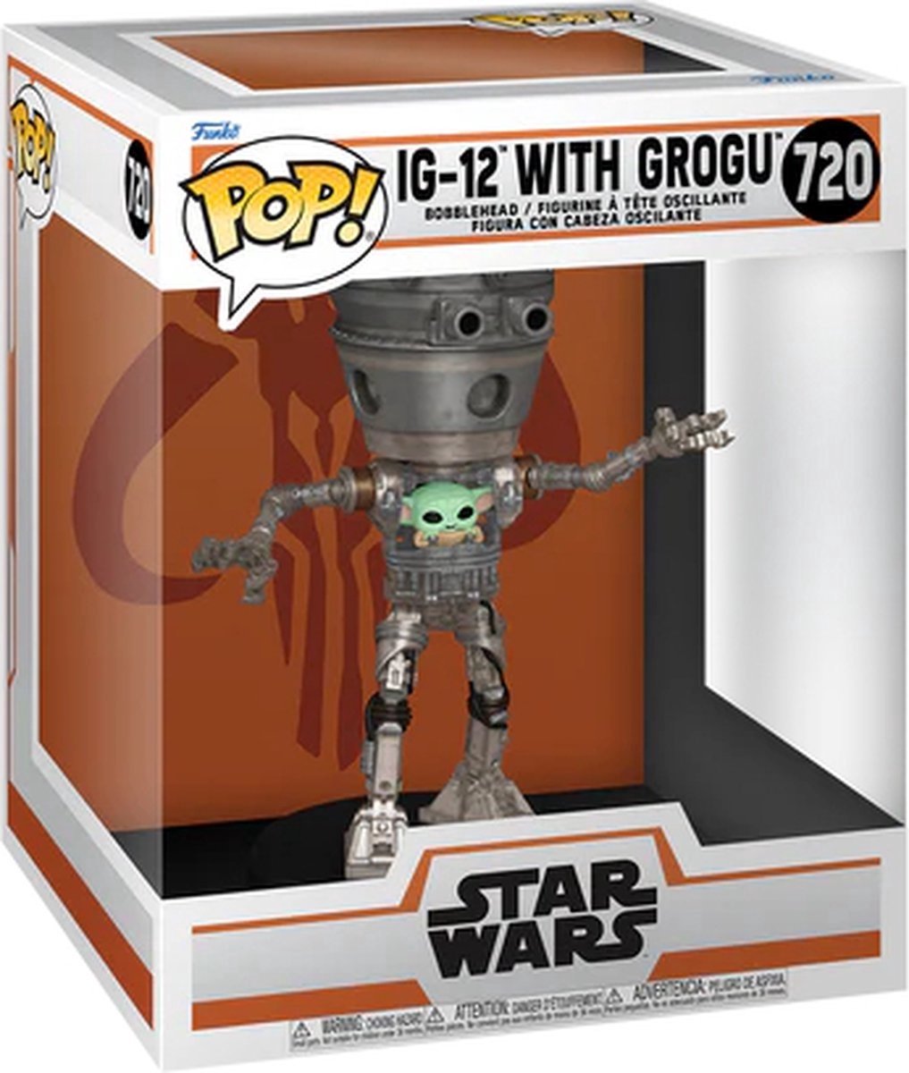Funko pop deluxe: star wars: the mandalorian - ig-12 con grogu pop #720