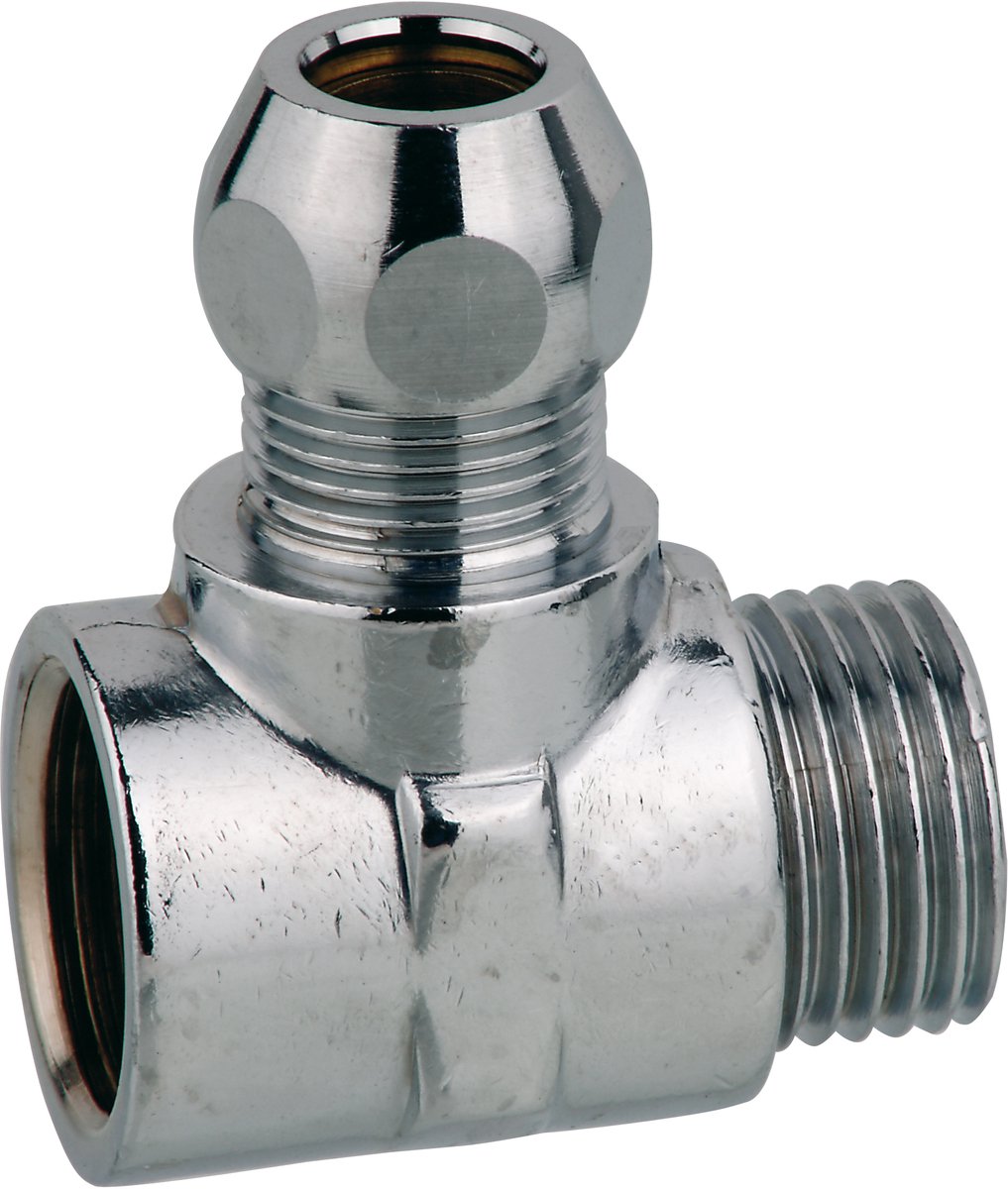 Conector en T de compresión Kirchhoff ms - cromado - 1 2 hembra x 10 mmq x 1 2 macho