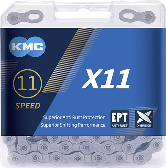 Catena di biciclette KMC X11 EPT - 118 Link - Grigio
