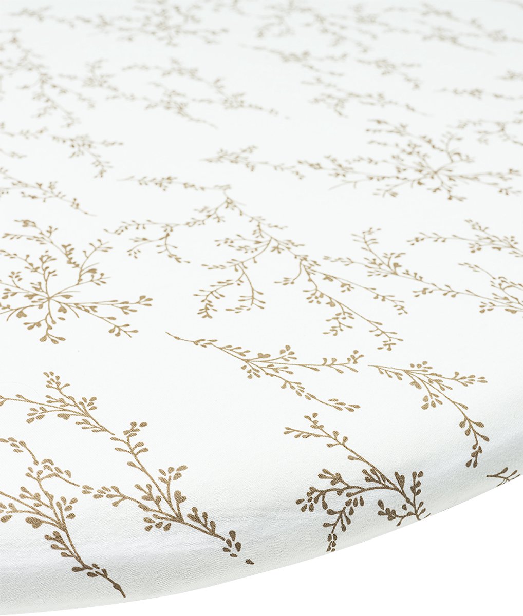 Meyco baby branches hoeslaken boxmatras rond - sand - 90 95cm