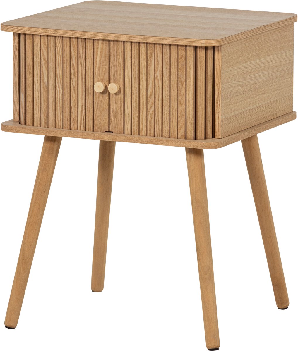 Comodino in legno karri dritto - mdf pino - naturale - 58x45x40