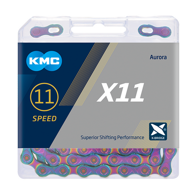 KMC X12 Aurora Blue 126 Schakels - Catena di biciclette con doppia X -bridge - 12 -Speed