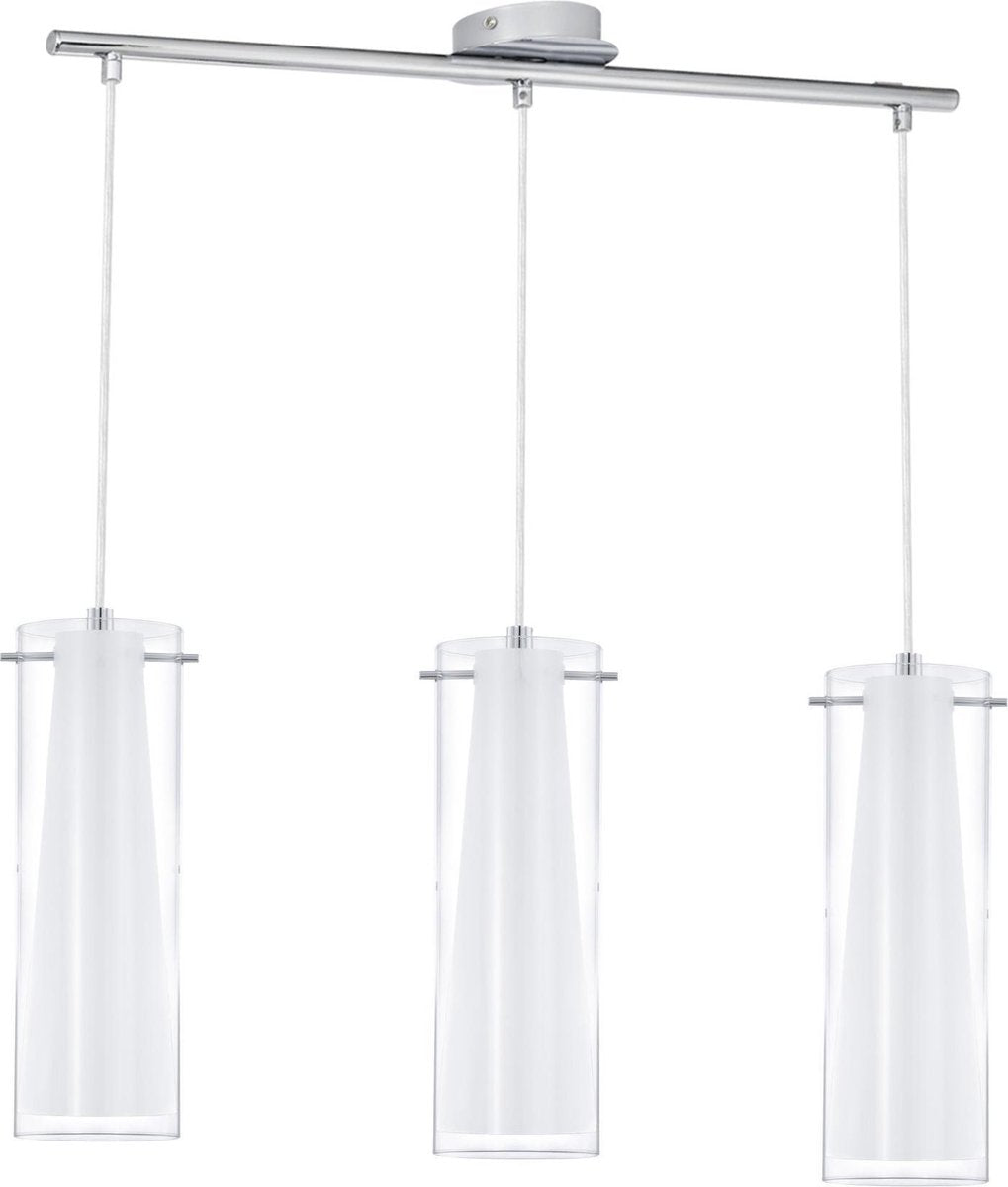 Eglo pinto - hanglamp - 3 lichts - chroom - helder, wit