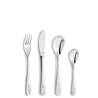 Amefa amefa cubiertos para niños Forrest Friends Silver de 4 piezas