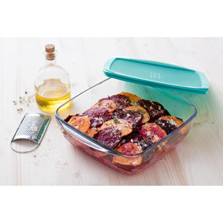 Pyrex cuocere e conservare 1l quadrato 20 x 17 cm con coperchio