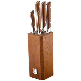 Ceppo Amefa 5 pezzi in legno di frassino carbonizzato