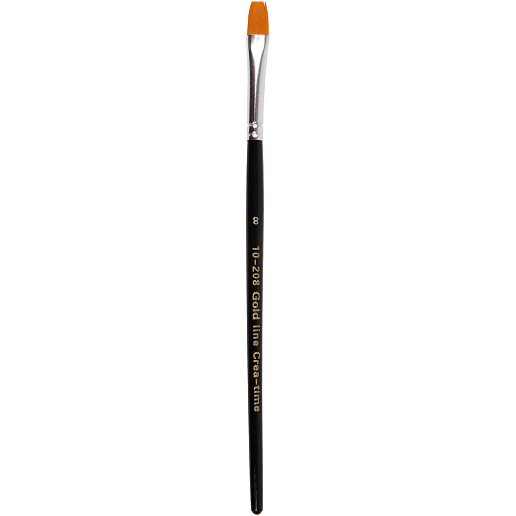 Pennelli della linea Gold di Creativ Company, misura 8, l: 18,5 cm, l: 8 mm, piatti, 12 pezzi 1 scatola