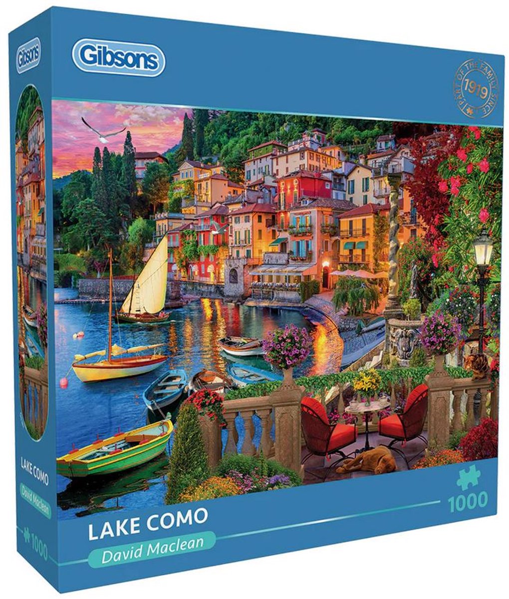 Gibsons - lago di como (di david maclean) - 1000 pezzi 68×49 cm (l×a) - puzzle per adulti
