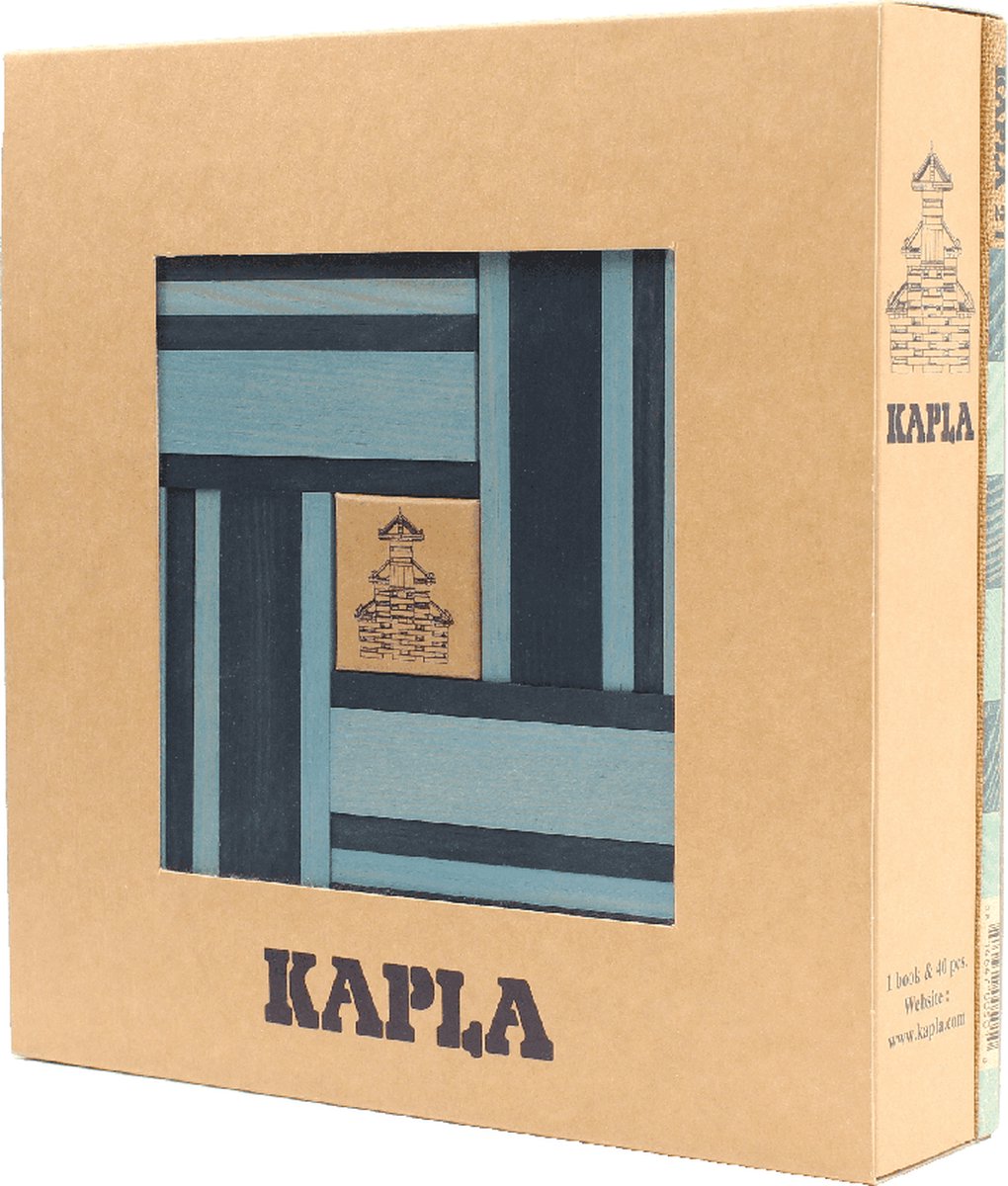 Kapla - juguetes de construcción de colores - azul - 40 tablas
