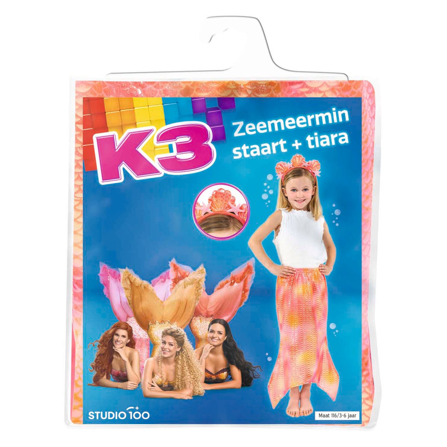 Studio 100 K3 Mermaid Tail and Tiara tamaño 116, 3-6 años