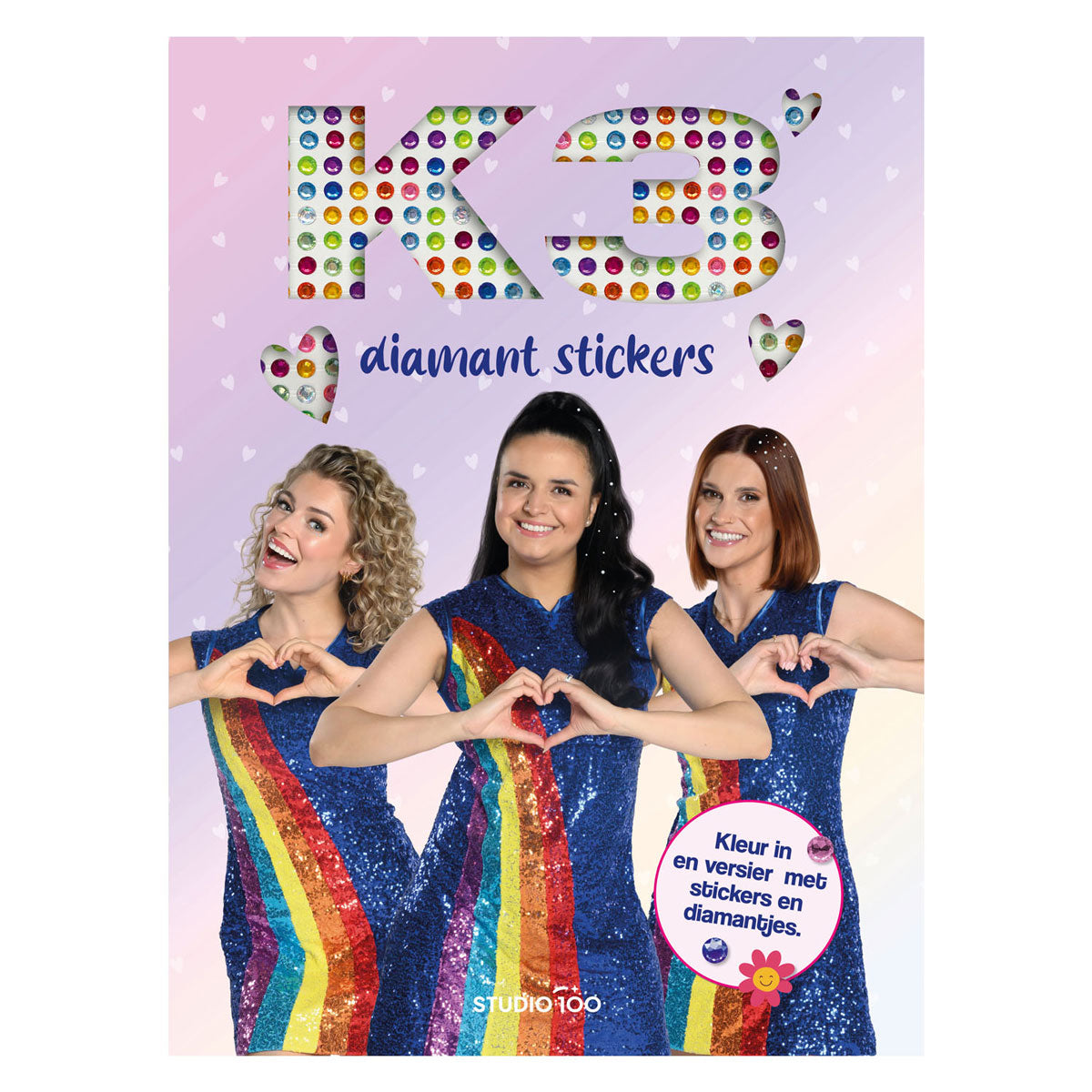 Libro para colorear Studio 100 k3 - pegatinas de diamantes
