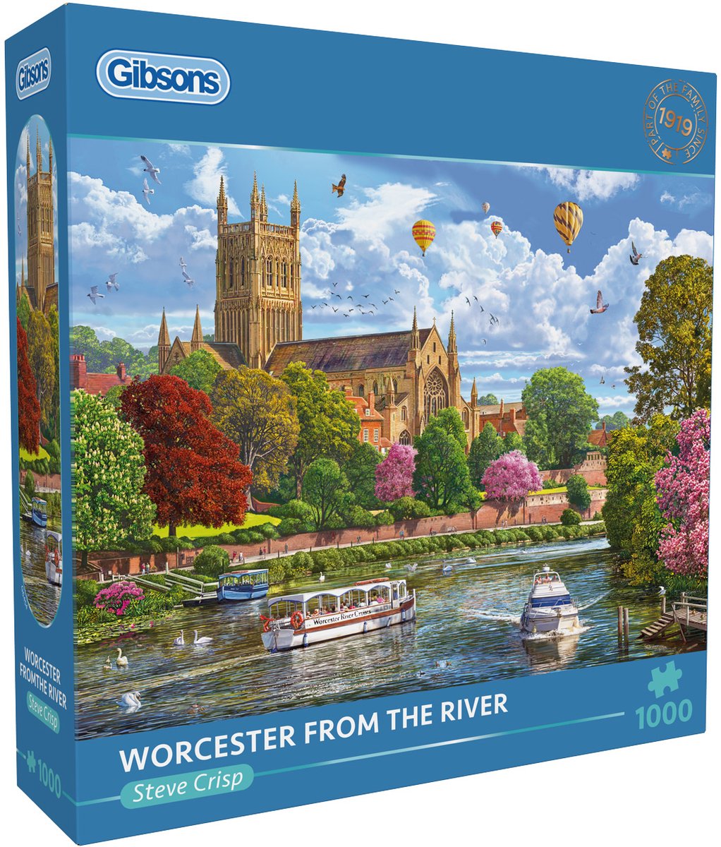 Gibsons - Worcester from the River - Steve Crisp - 1000 pezzi - 68×49 cm - puzzle per adulti