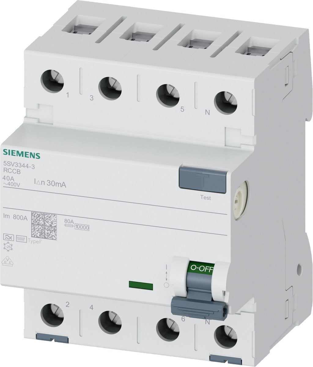 Interruttore differenziale Siemens 5sv33443 5sv3344-3 f 40 a 0,03 a 400 v