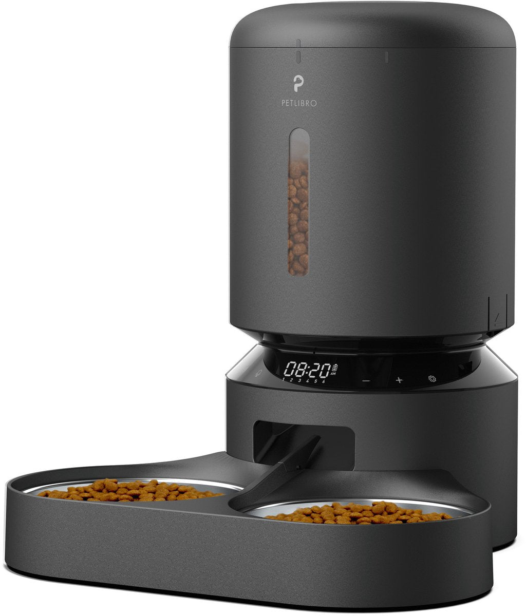 Petlibro dual - mangiatoia automatica - 5l - per cani e gatti - nera