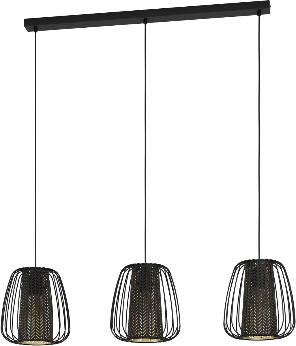 Eglo curasao hanglamp - e27 - 99,5 cm - zwart goud