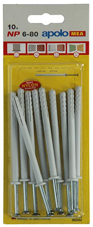 Celo 1015393 - 10 nylon nagelpluggen np 502662 6x80mm | 5 stuks