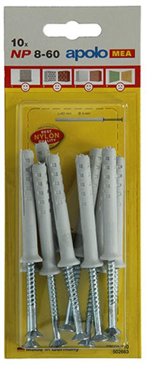 Celo 1015394 - 10 nylon nagelpluggen np 502663 8x60mm | 5 stuks