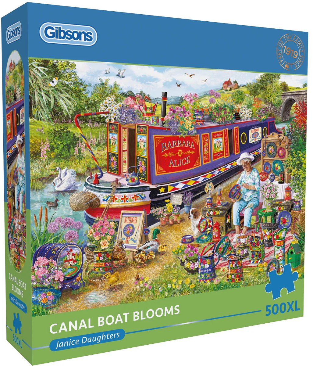 Gibsons rompecabezas canal barco florece 500xl colorido rompecabezas divertido.