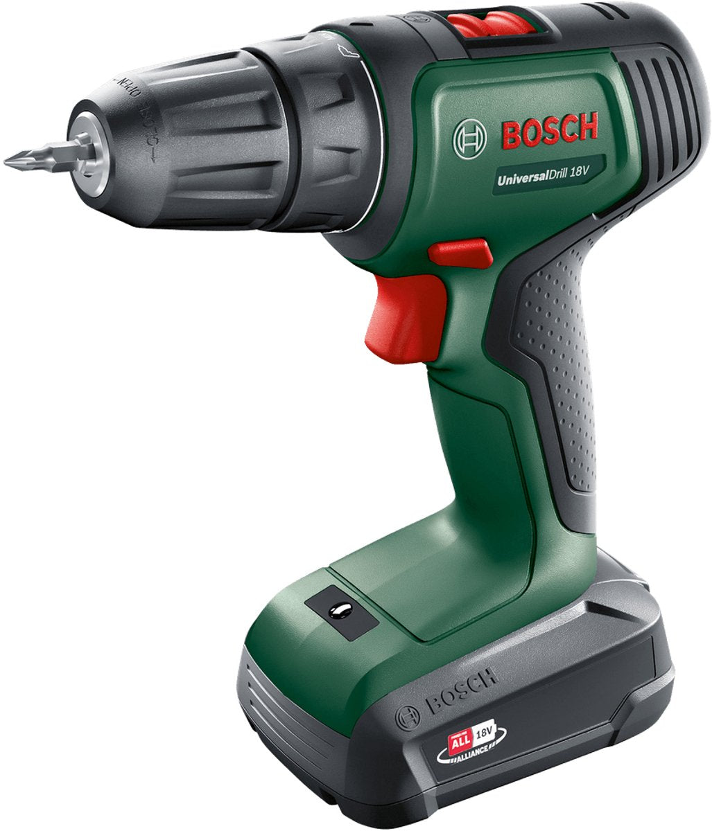 Set Bosch con trapano e accessori universaldrill 18 power 4all 18 v 40 nm