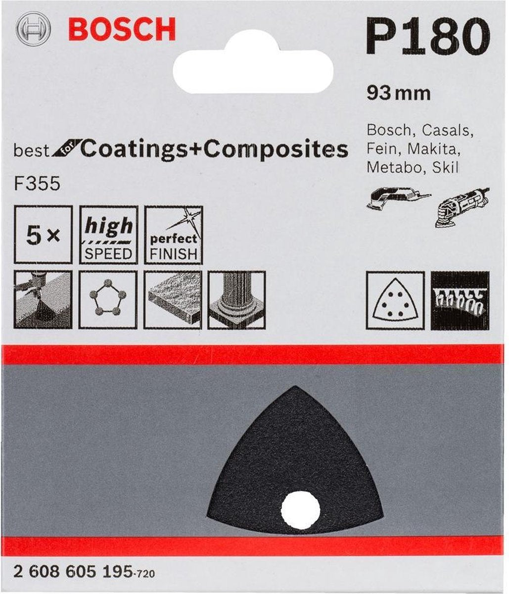 Bosch 5 fogli abrasivi delta best rivestimenti 6.180