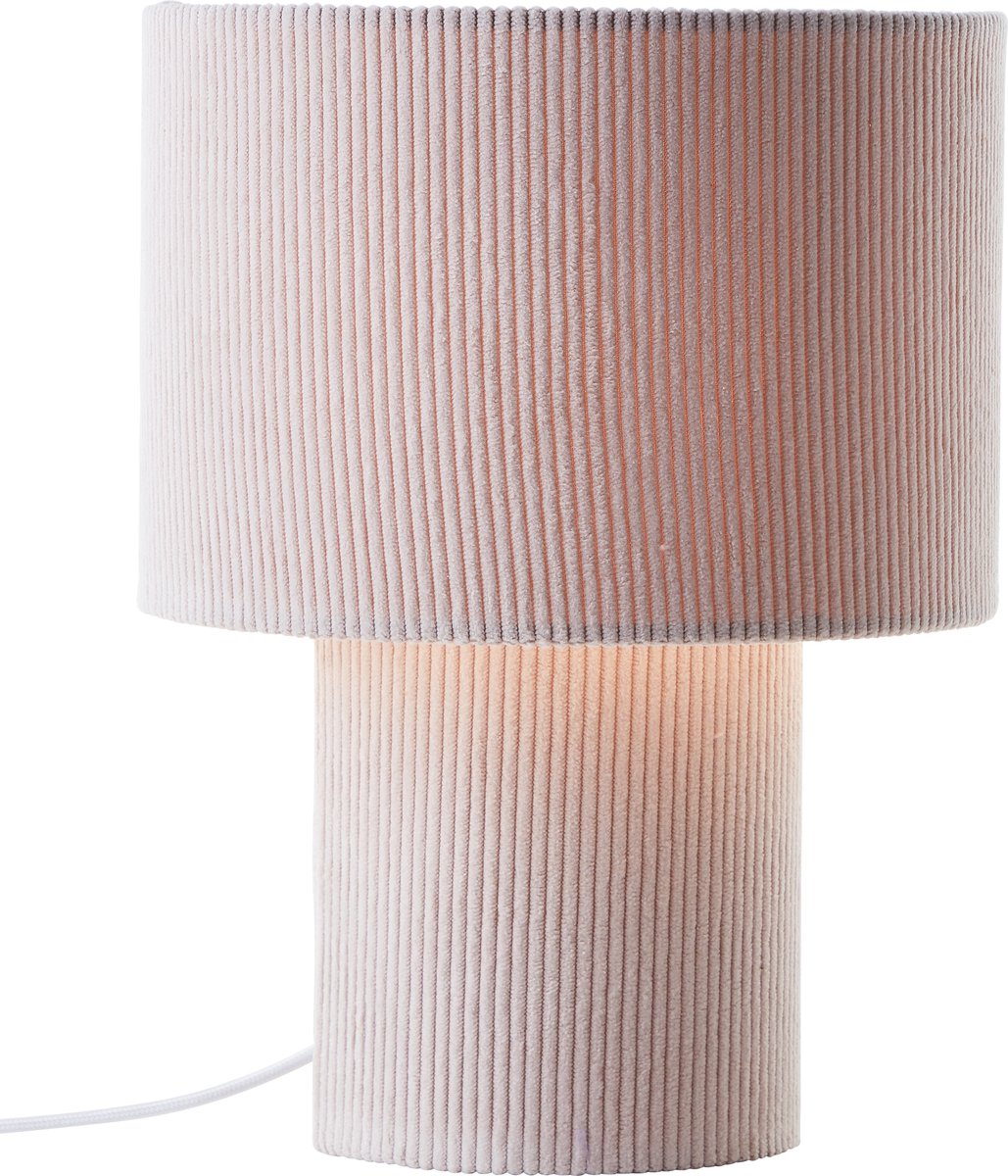 Brilliant tony - tafellamp - e27 max 1x25w - ribstof - wit