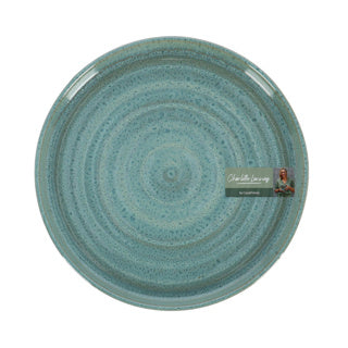 Placa plana d26 cm basalto océano verde