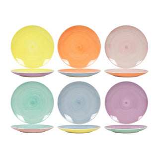 Tablero de cena Ø26.5cm 2 tonos pastel, 6 surti