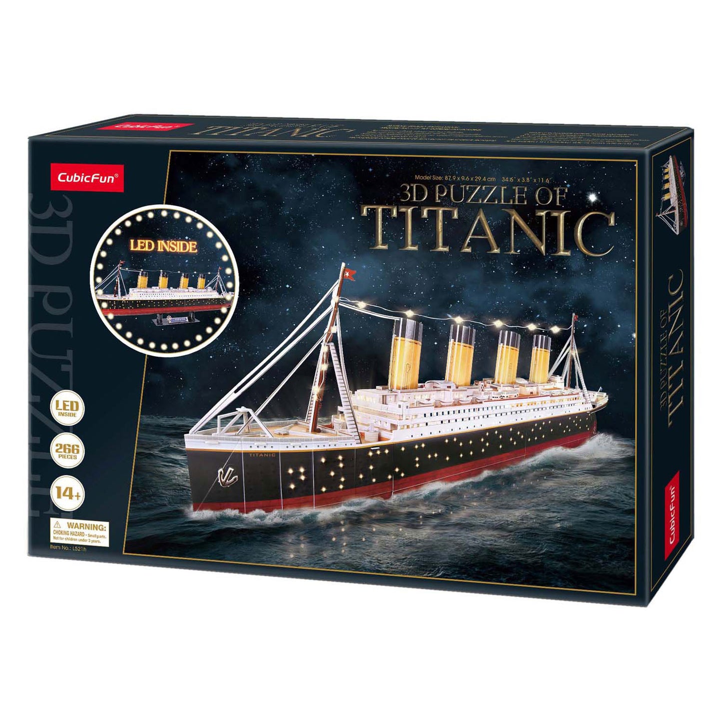 Divertimento cubico divertimento cubico divertimento 3d led puzzel titanic 266 pezzi