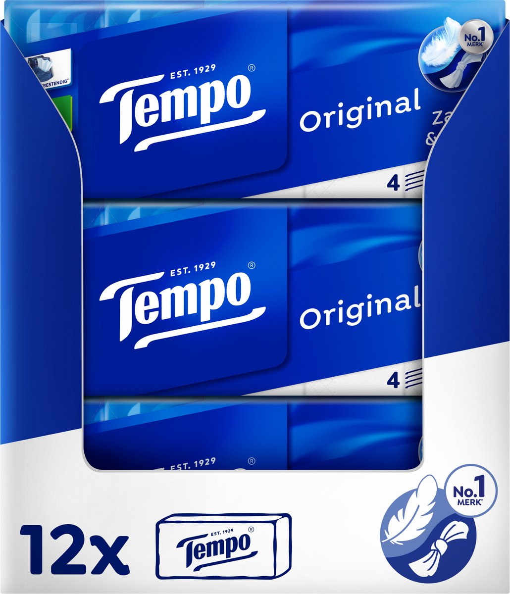 Tempo original - Fazzoletti 4 veli - 12 x 10 pacchi = 120 pacchi